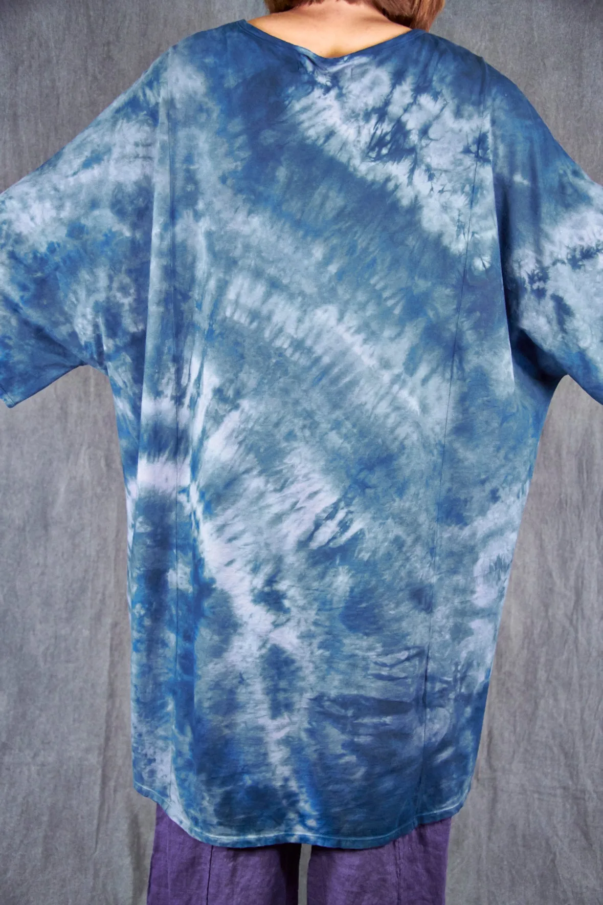 1255HD Art Tee Blue Butterflies and Flowers