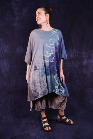 1255HD Art Tee Metal Blue Sea Cloud Ghost Ship