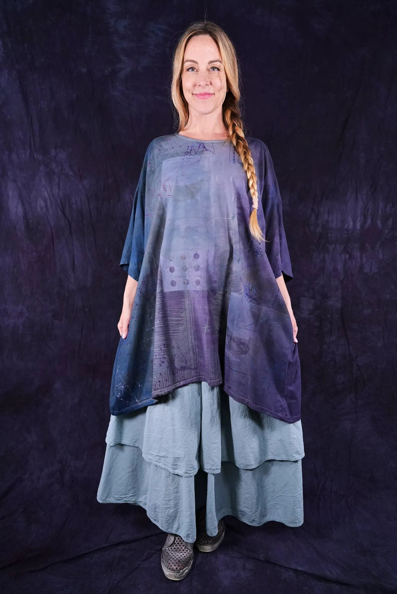 1255HD Art Tee Purple Blues Celestial Moon Poets