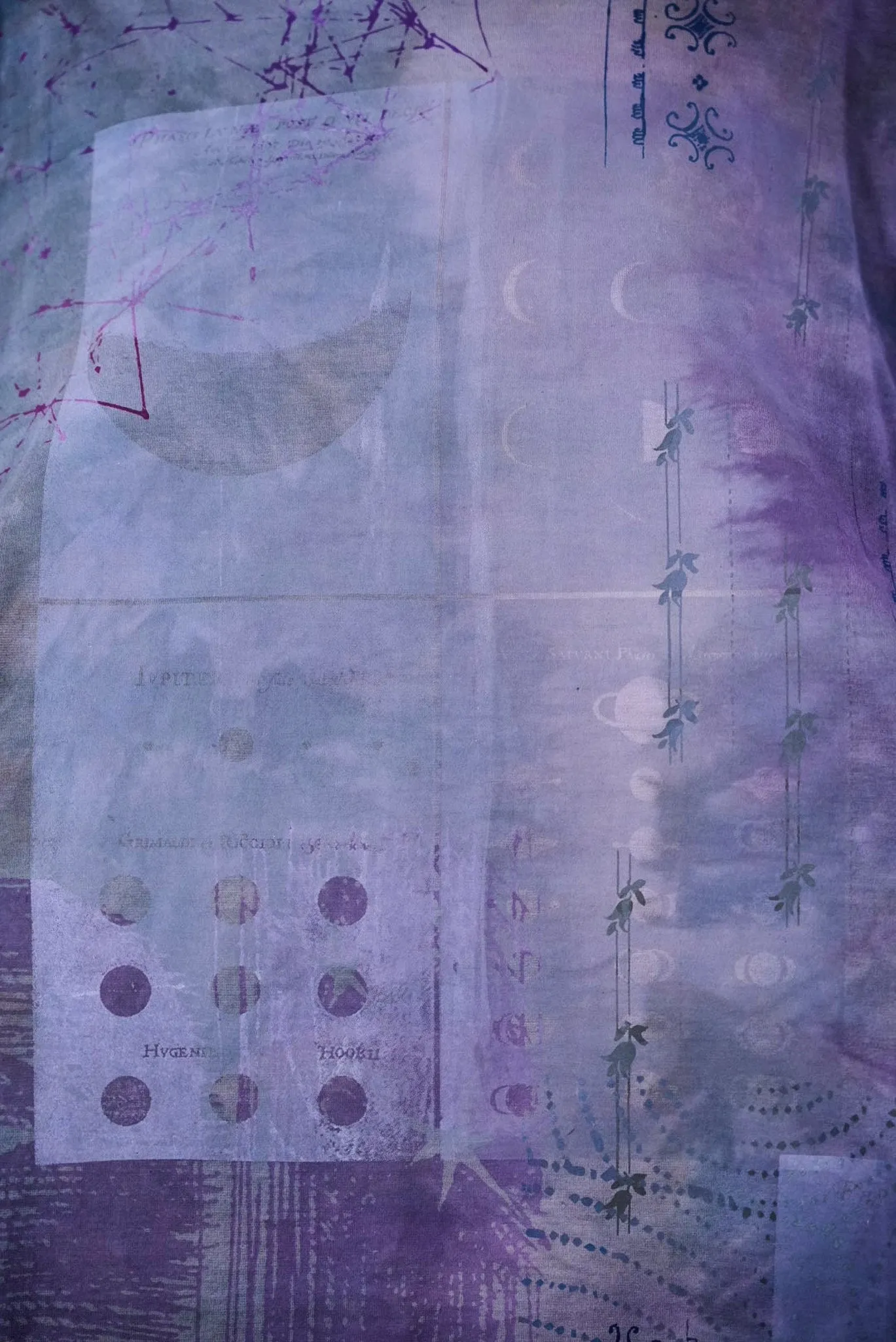 1255HD Art Tee Purple Blues Celestial Moon Poets