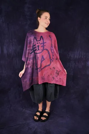 1255HD Art Tee Strawberry Cat Ombre
