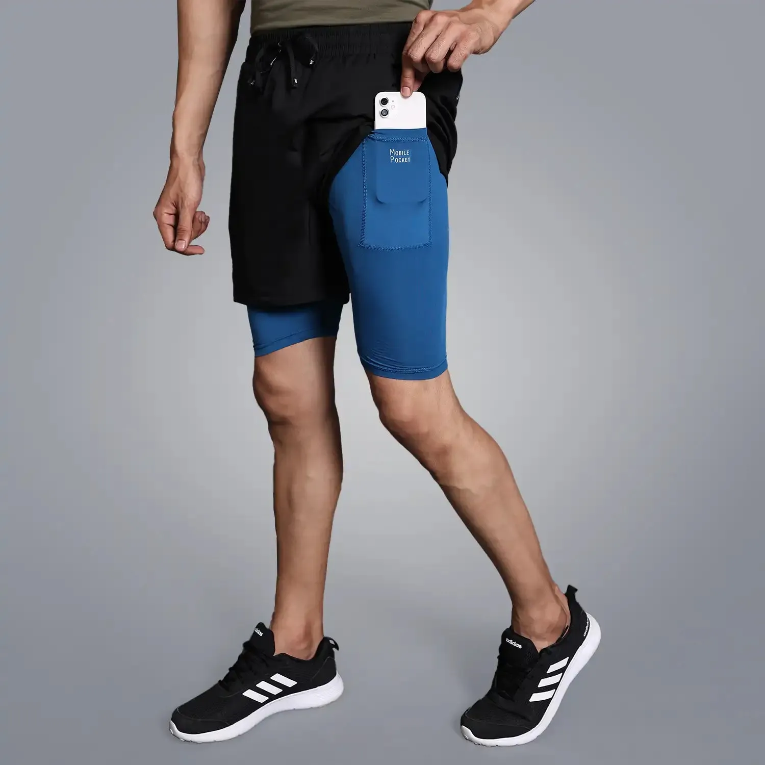 2 In 1 Training Shorts - Men