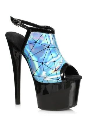 709-ZION Stripper Sandal | Blue Patent