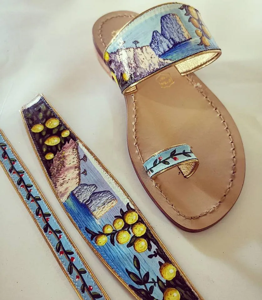 ACQUA MARINA handmade leather Capri Sandal