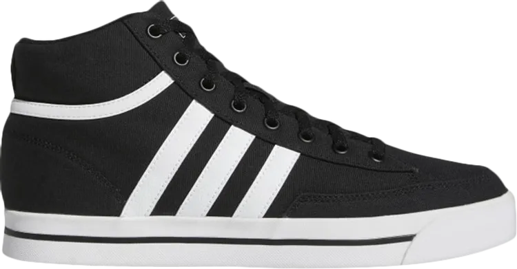 Adidas Retrovulc Mid Canvas 'Core Black White' Sneakers, Black