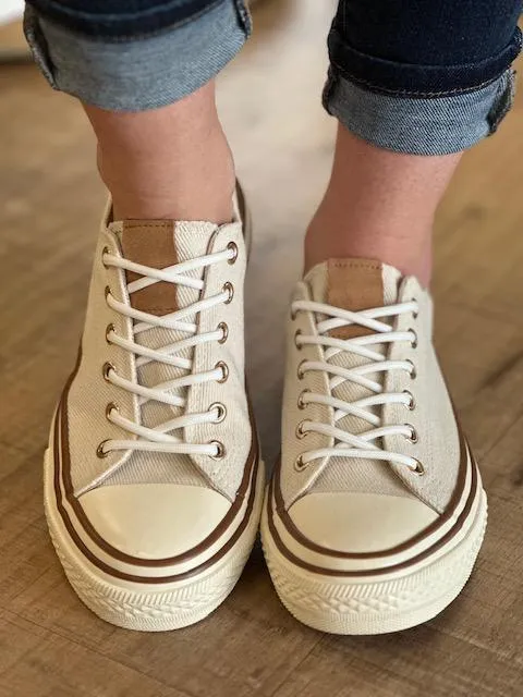 Adriana Cream Canvas Sneaker