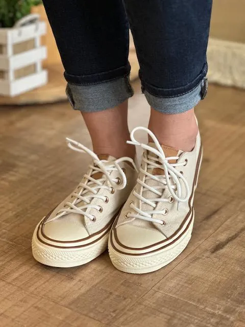 Adriana Cream Canvas Sneaker