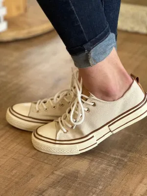 Adriana Cream Canvas Sneaker