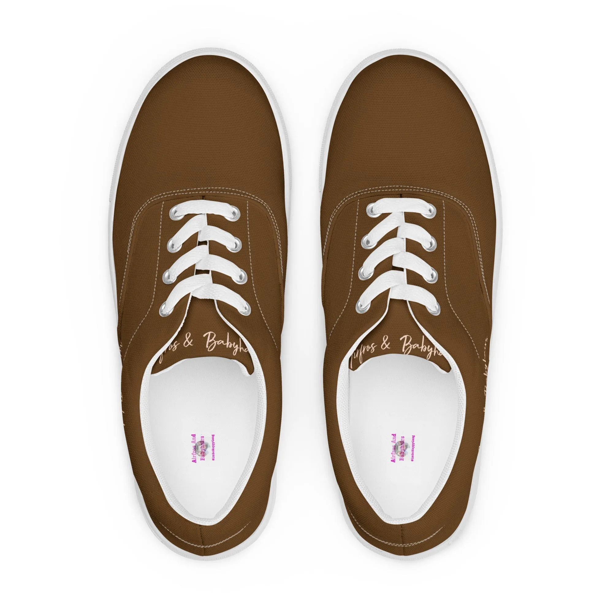 Airfros And Babyhairs Brown Women’s lace-up canvas shoes