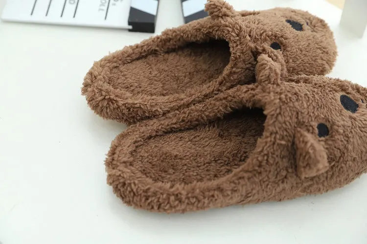 Animal Slippers Bear Home Slippers Spring Indoor Cute Cotton Slippers UGG Style