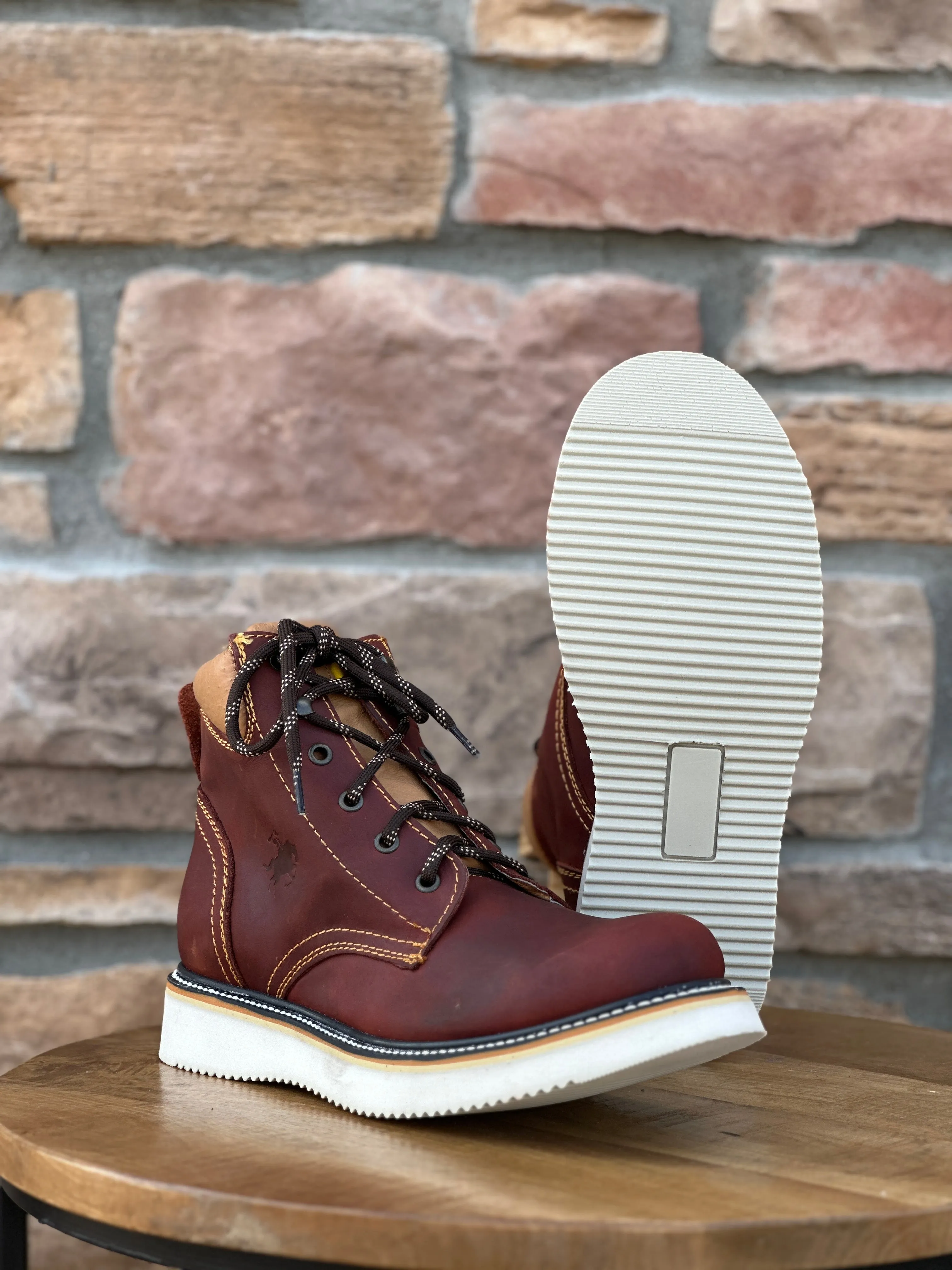 Artillero Burgundy Mil Rayas Work Shoes