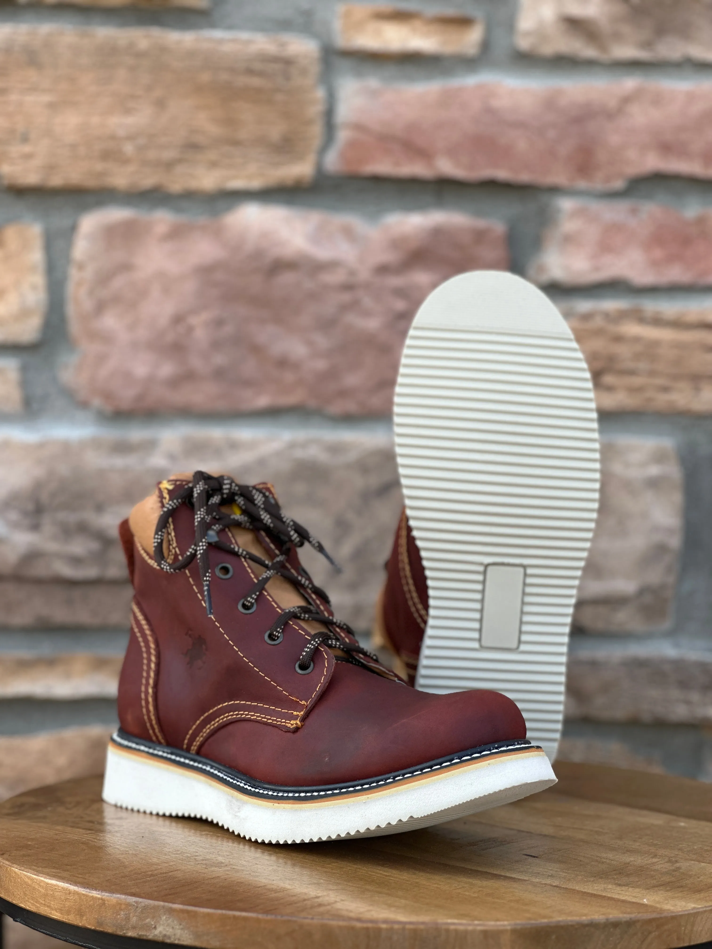 Artillero Burgundy Mil Rayas Work Shoes