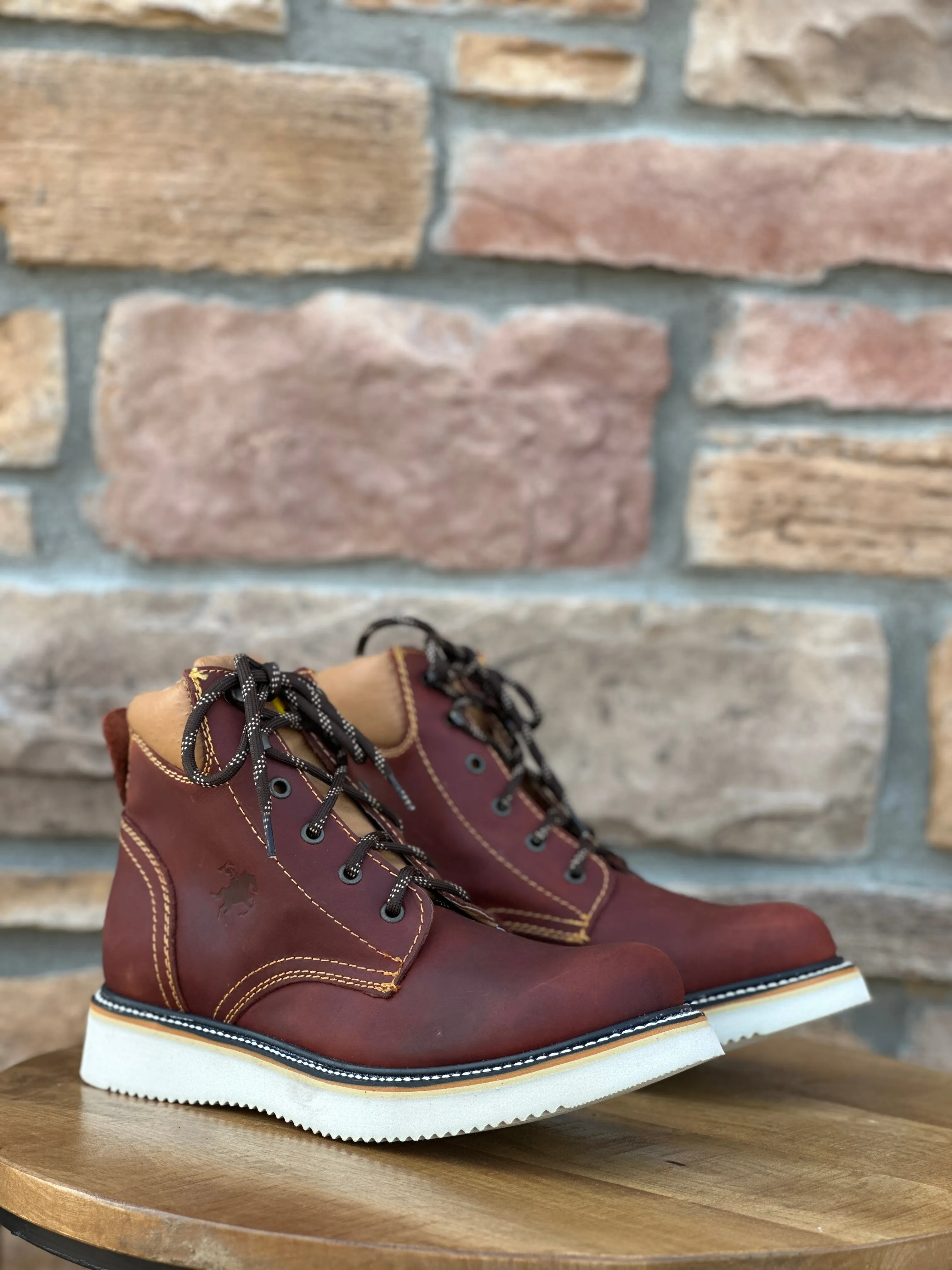 Artillero Burgundy Mil Rayas Work Shoes