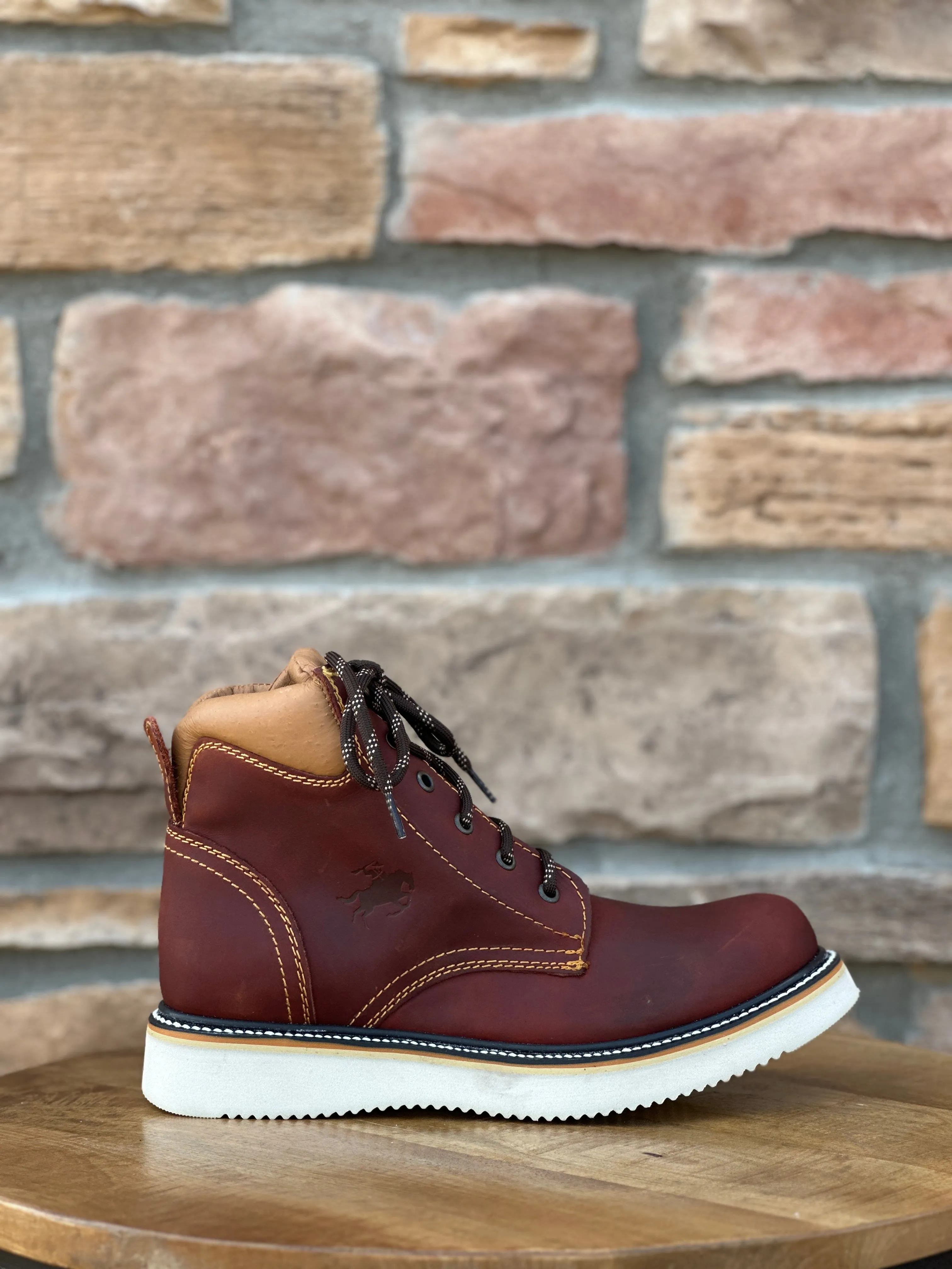 Artillero Burgundy Mil Rayas Work Shoes