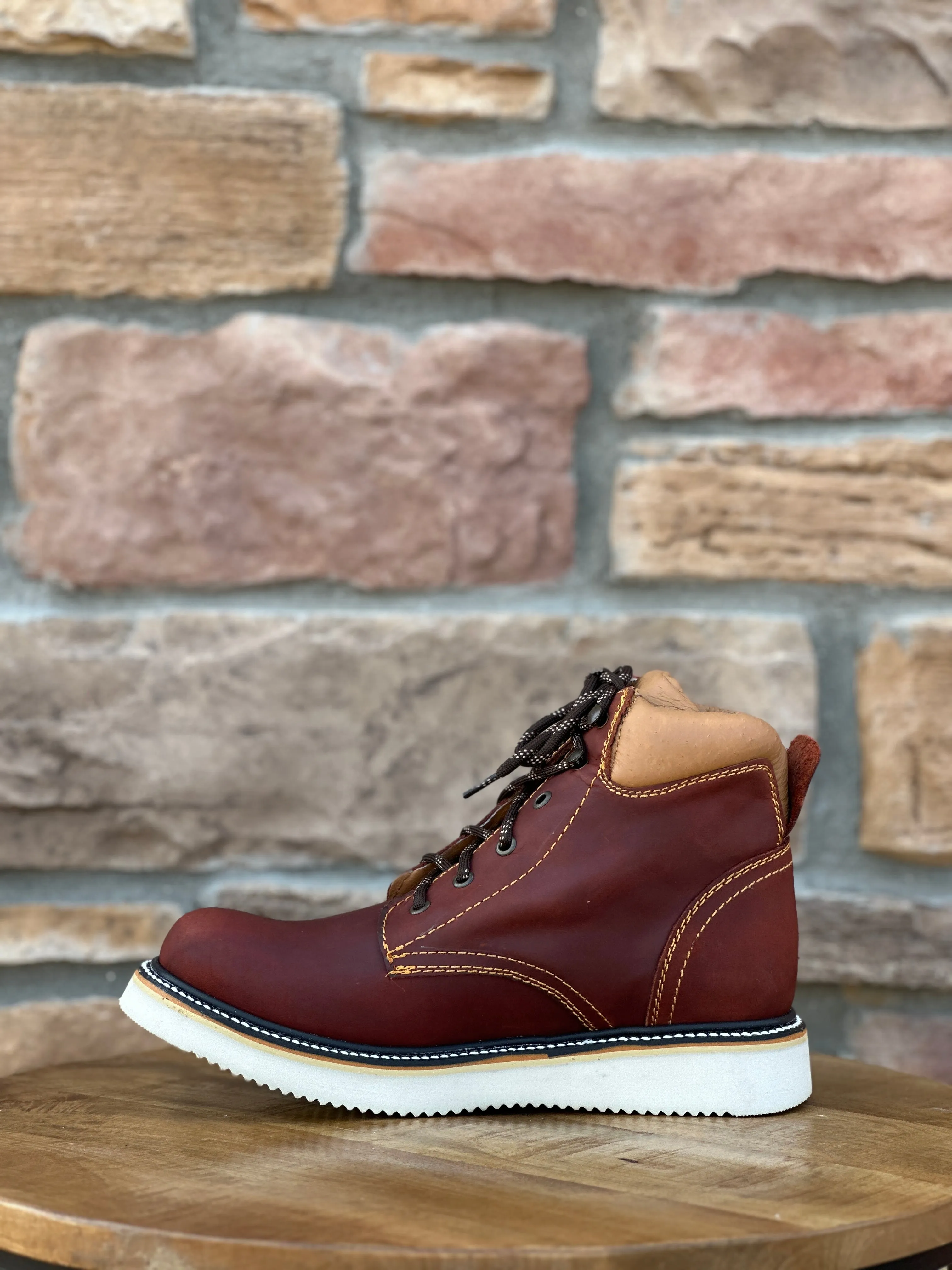 Artillero Burgundy Mil Rayas Work Shoes