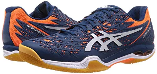 ASICS Men's Court Control Ff Mako Blue/Pure Silver Badminton Shoes-6 UK (40 EU) (7 US) (1071A021)