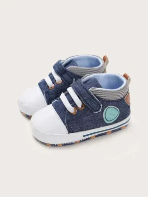 Baby Boy Hook-and-loop Fastener Strap High Top Sneakers- FD