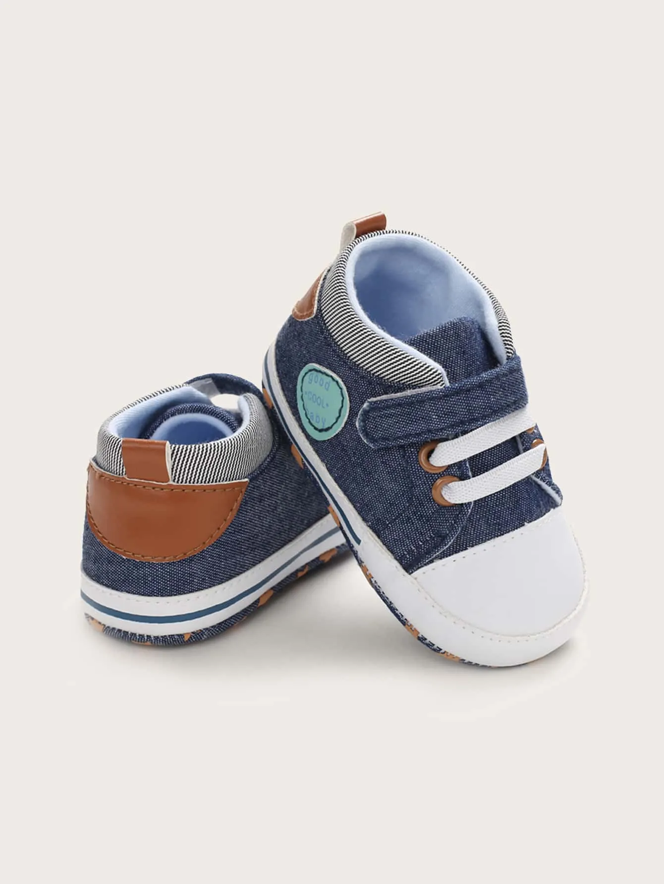Baby Boy Hook-and-loop Fastener Strap High Top Sneakers- FD