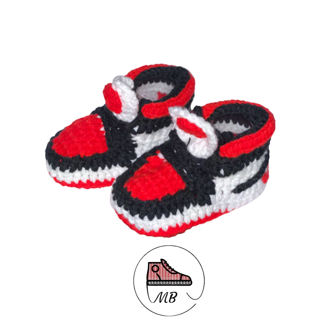 Baby Crochet Mumybuddy-1 Alt Red & White" (0-12 Month's)