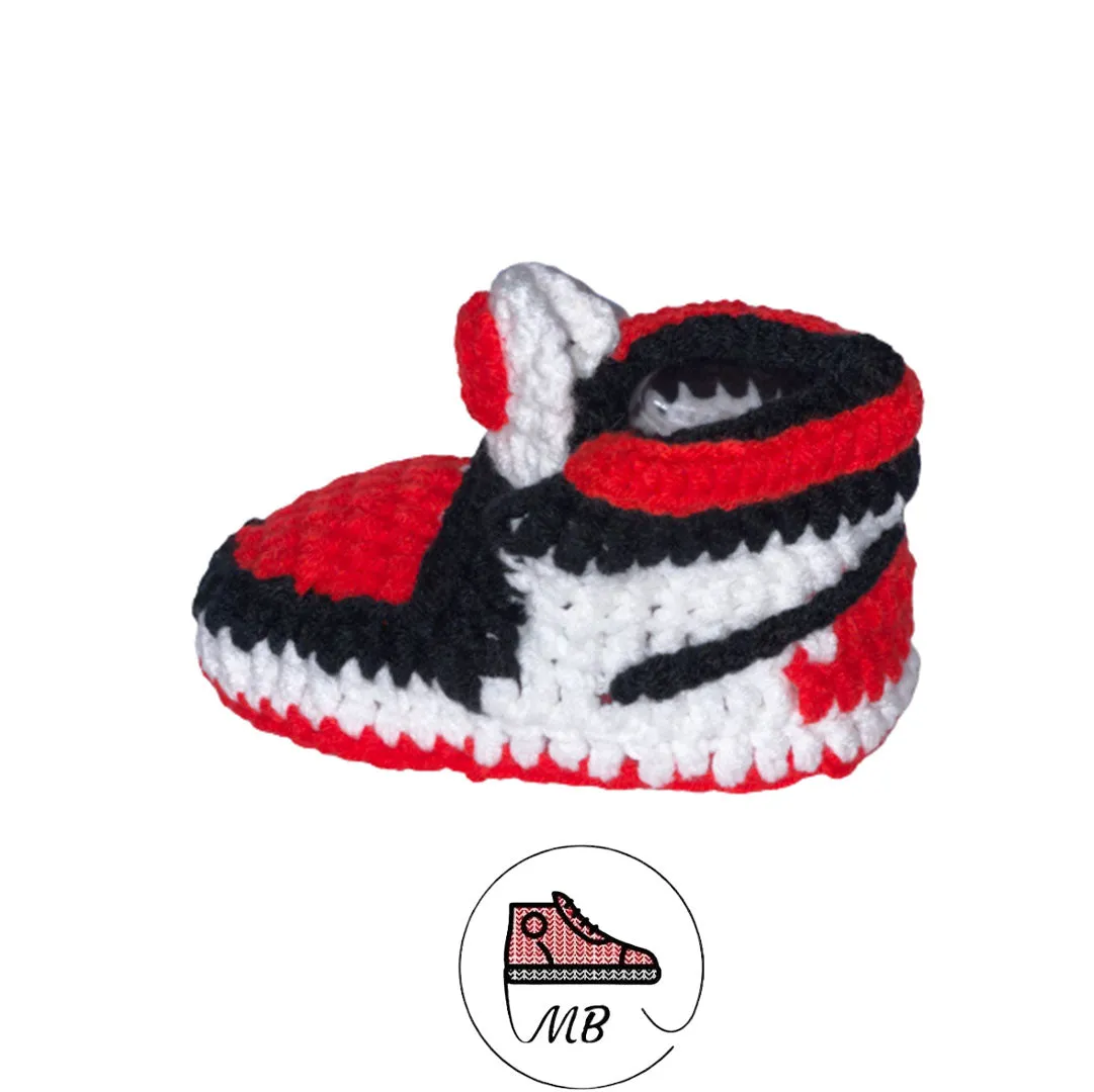 Baby Crochet Mumybuddy-1 Alt Red & White" (0-12 Month's)