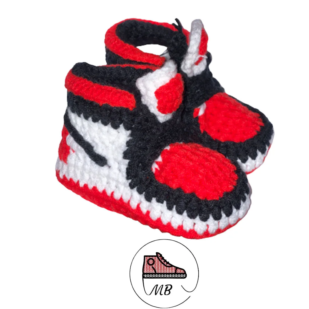 Baby Crochet Mumybuddy-1 Alt Red & White" (0-12 Month's)