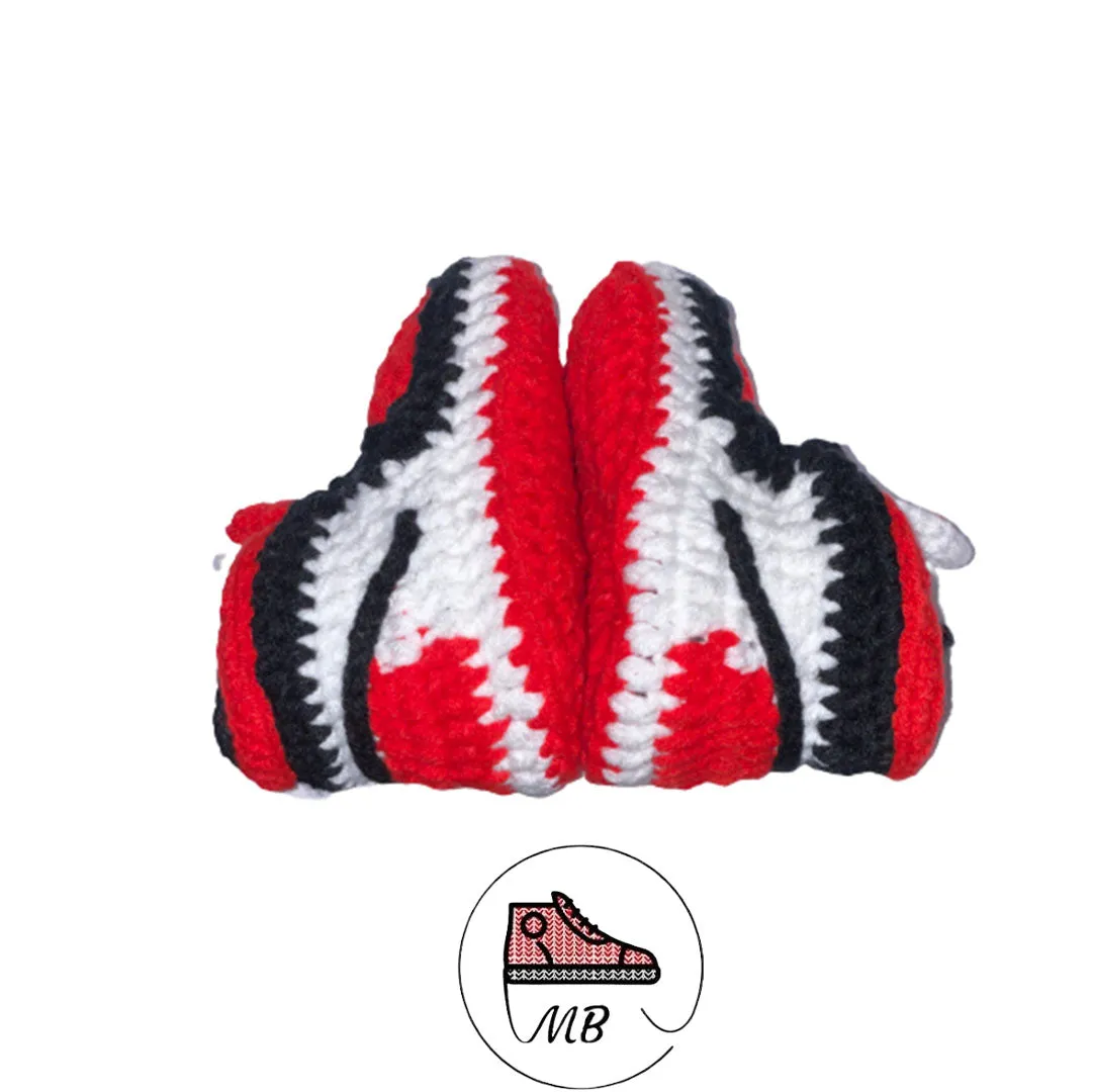 Baby Crochet Mumybuddy-1 Alt Red & White" (0-12 Month's)