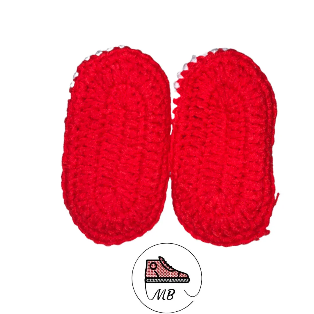 Baby Crochet Mumybuddy-1 Alt Red & White" (0-12 Month's)