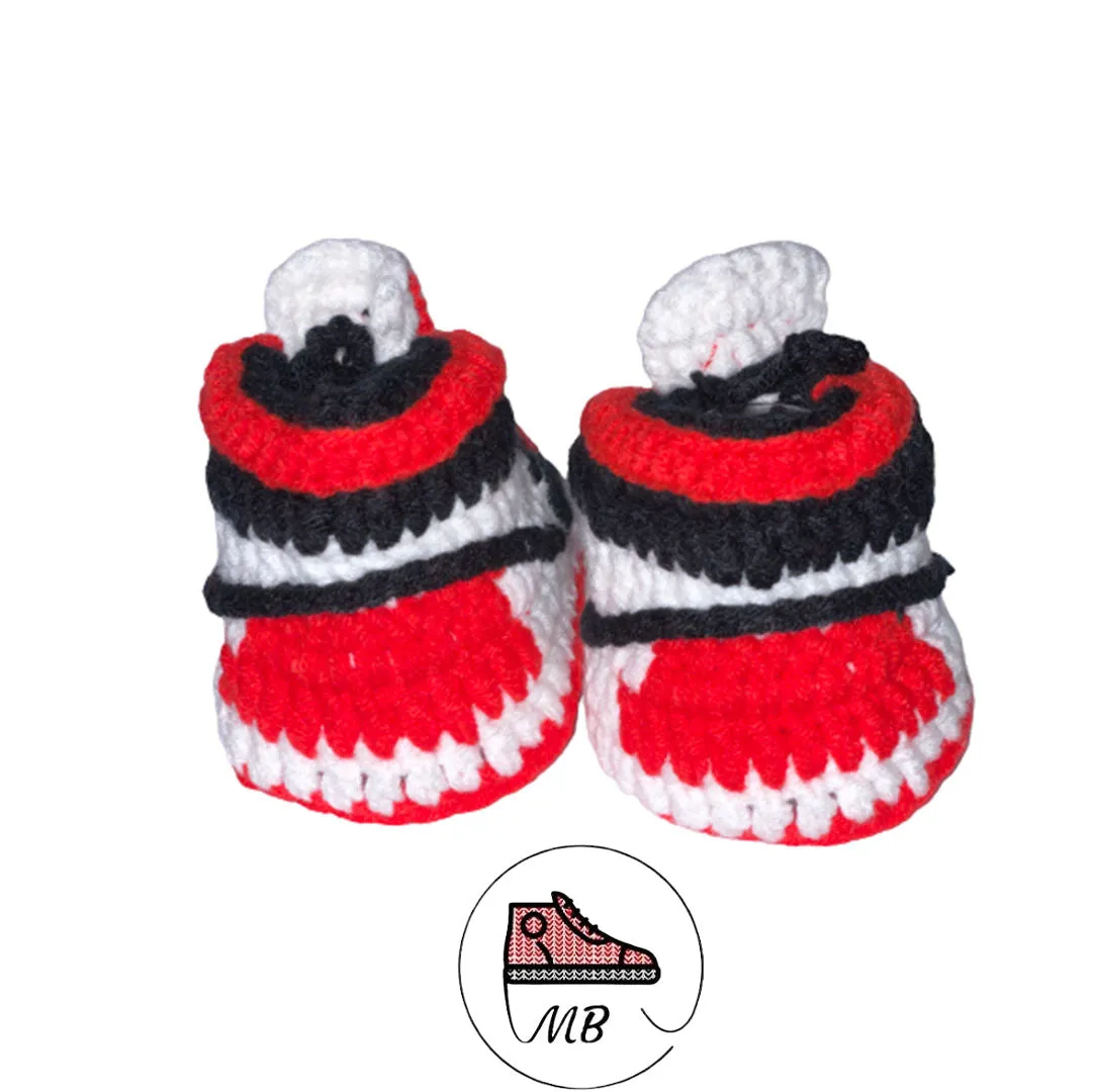 Baby Crochet Mumybuddy-1 Alt Red & White" (0-12 Month's)