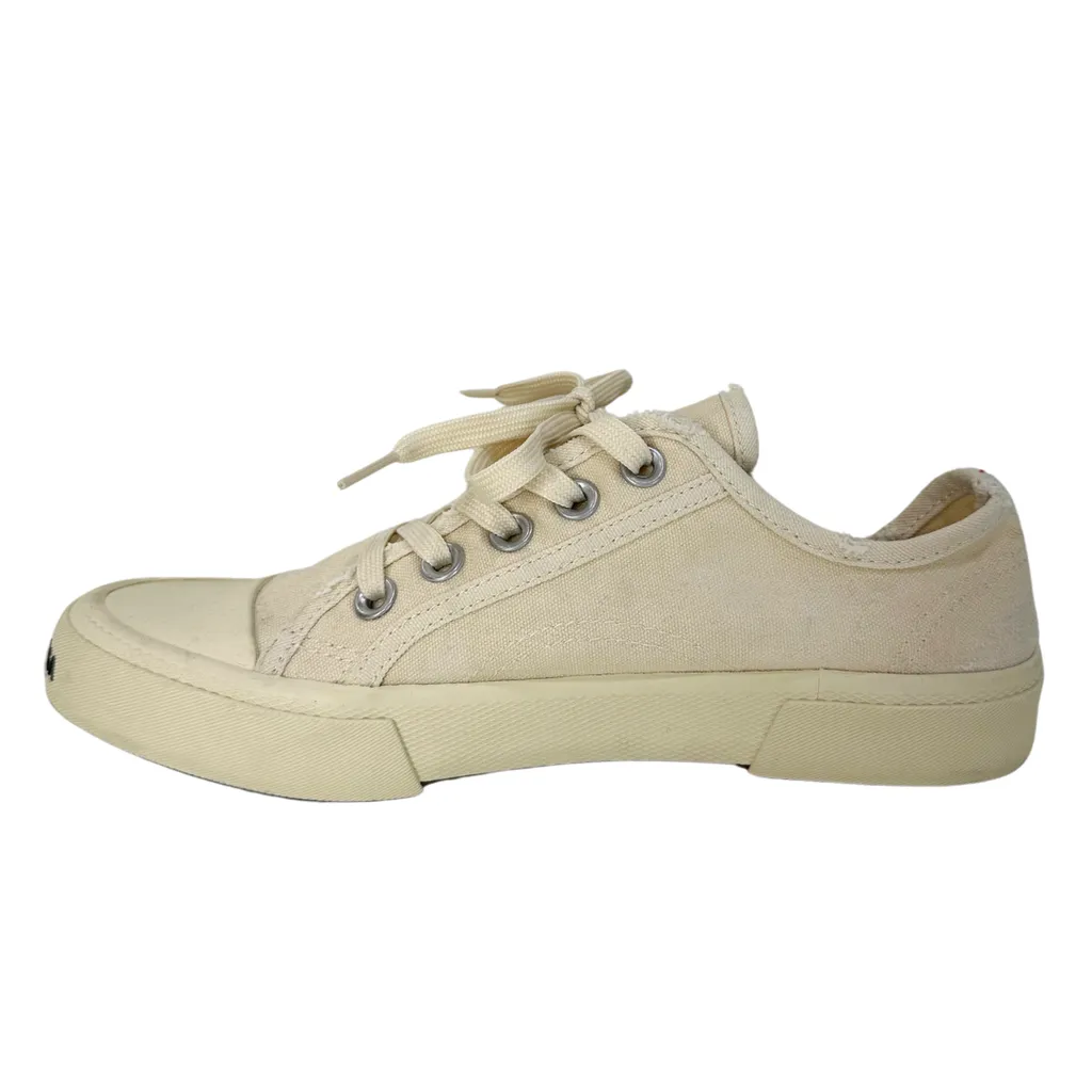 Balenciaga "Paris Political" Logo Canvas Sneakers, 37