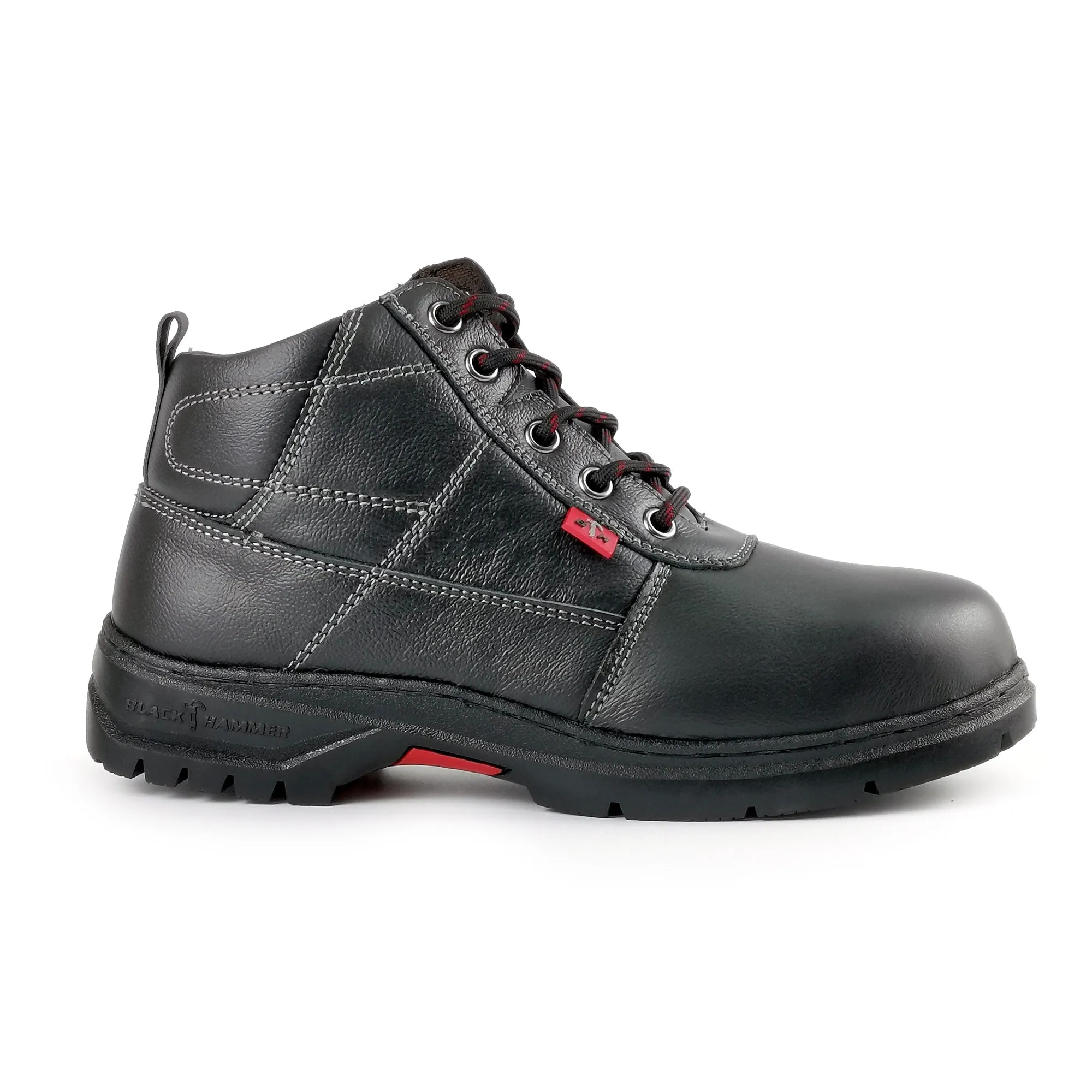 Black Hammer Mid Cut Lace Up Ladies Safety Shoes BH 3888