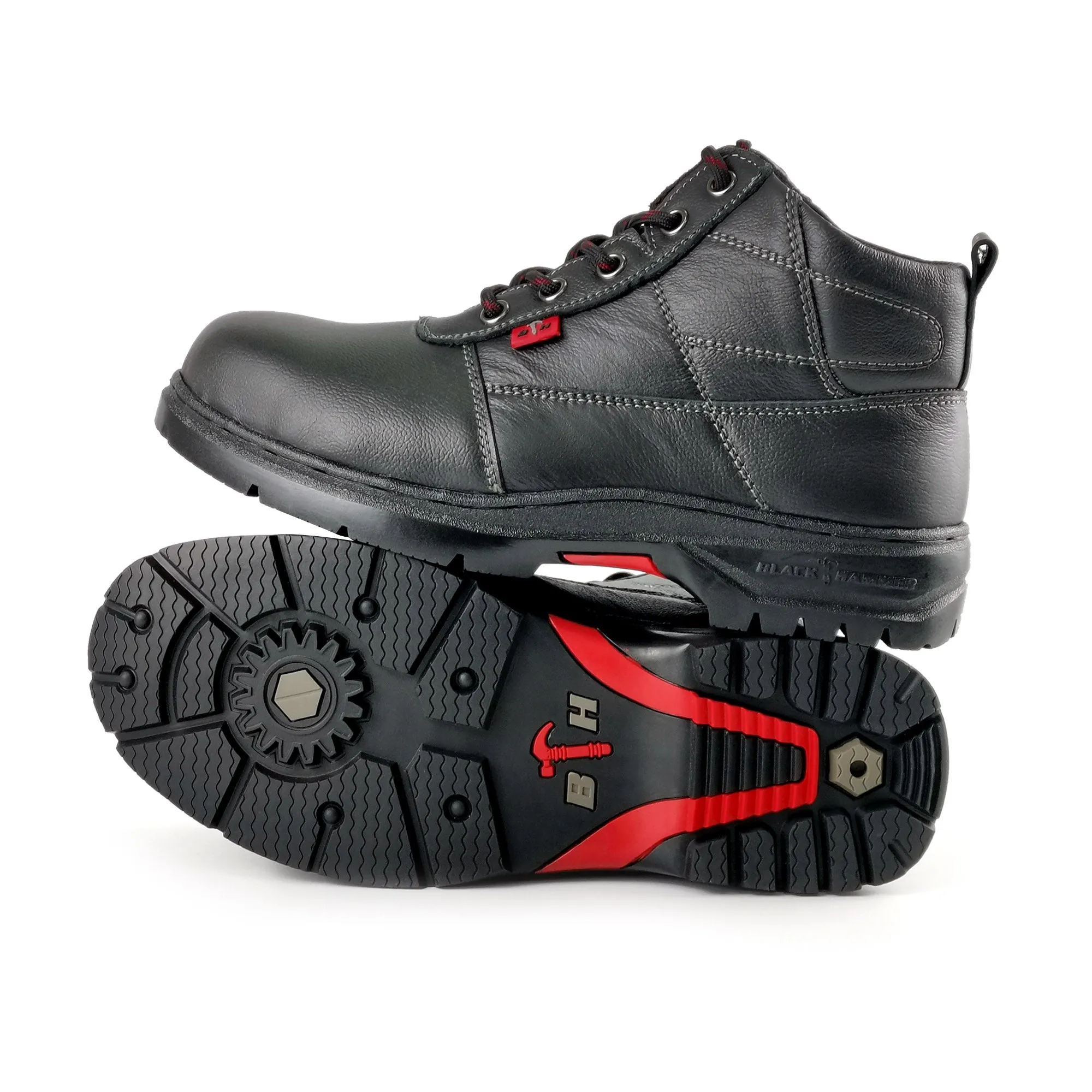 Black Hammer Mid Cut Lace Up Ladies Safety Shoes BH 3888
