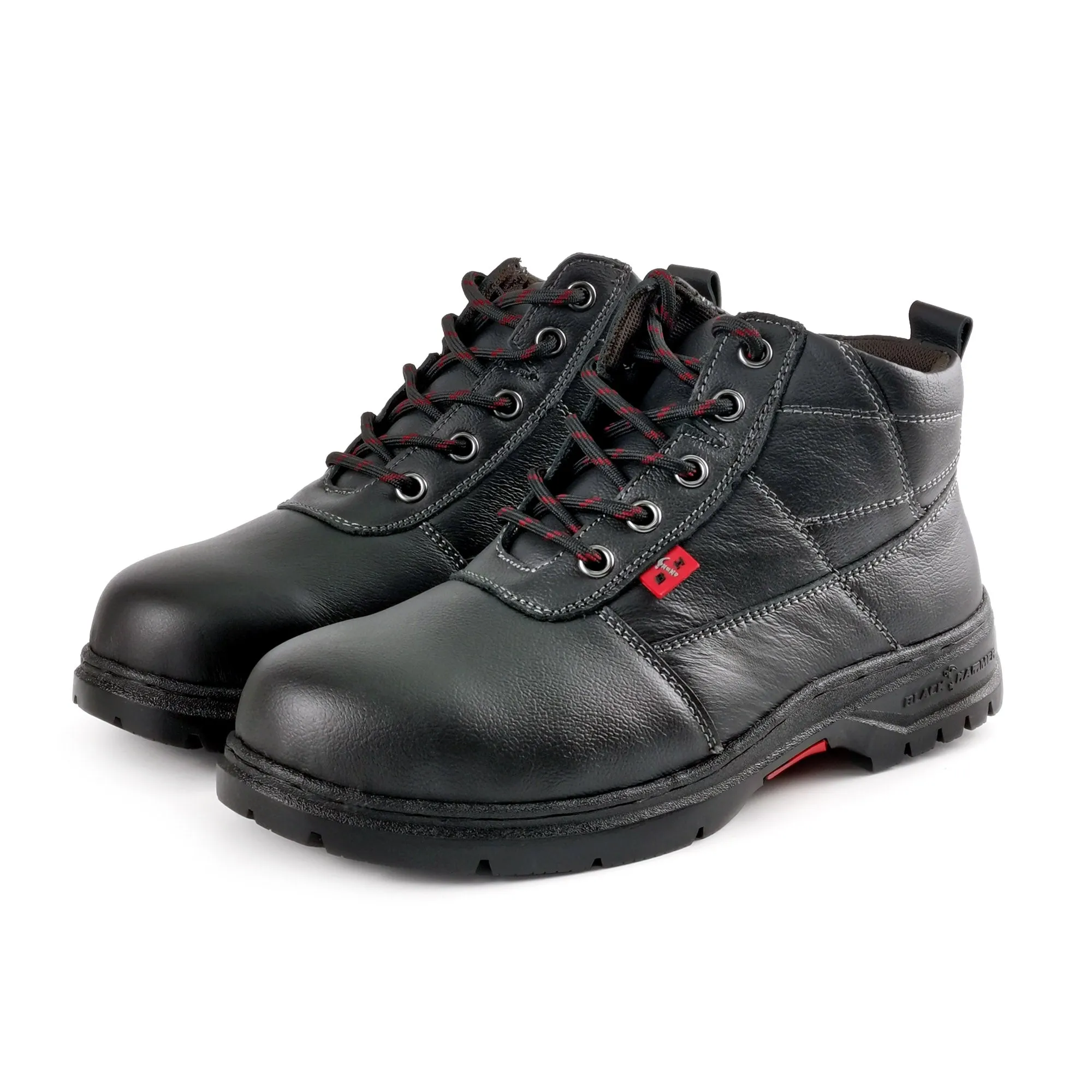 Black Hammer Mid Cut Lace Up Ladies Safety Shoes BH 3888