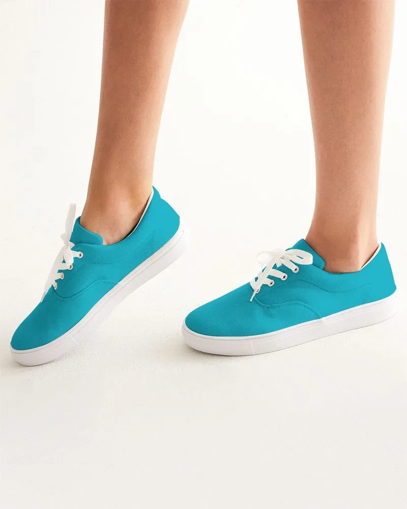 Bright Warm Cyan Women's Canvas Sneakers | Women's | Bright Pure Warm Cyan | C100M0Y25K0