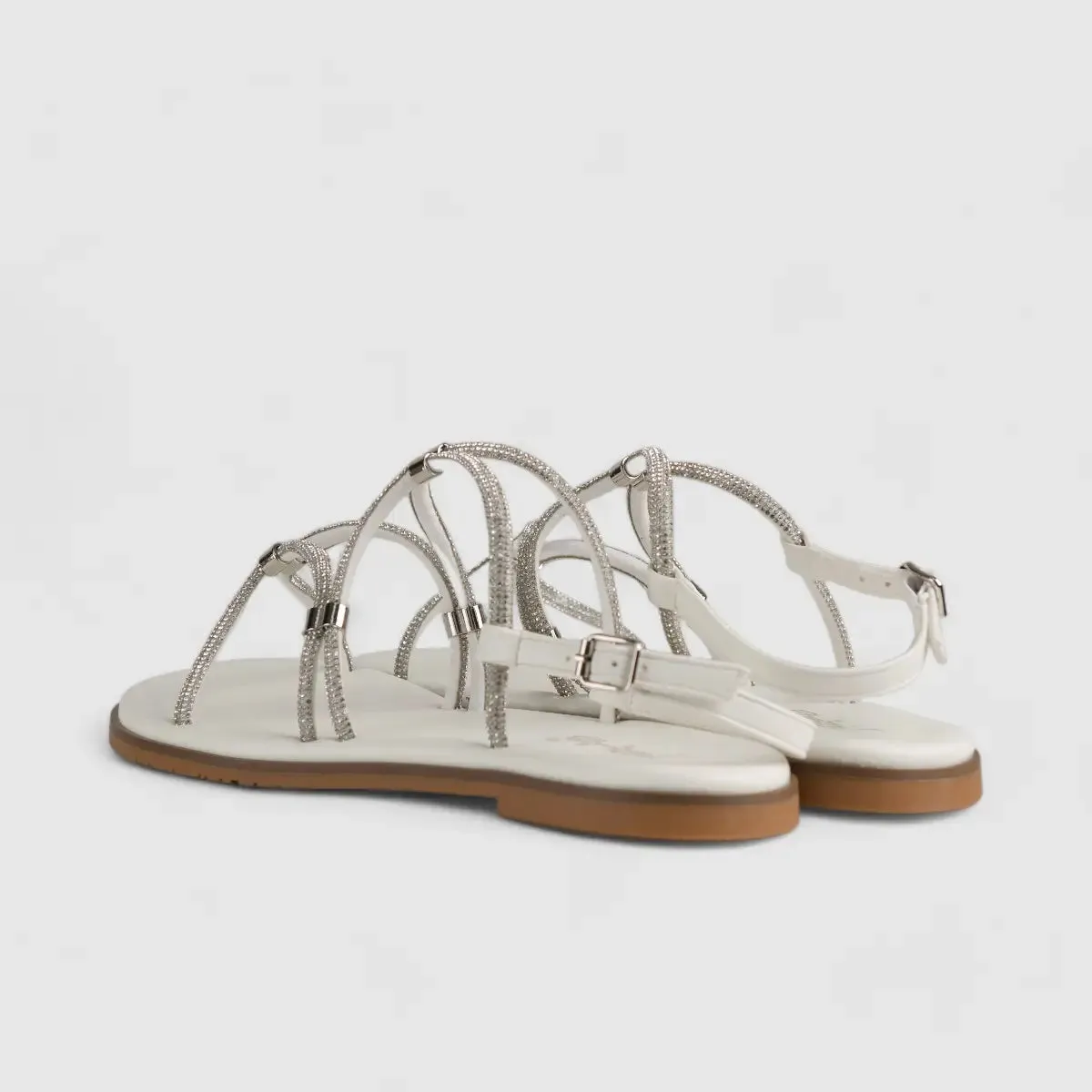 Bulbul Flat Bling  Sandal White HAR014