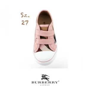 Burberry sz 27 Kid's Pink and Brown Trainers canvas sneakers