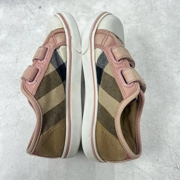 Burberry sz 27 Kid's Pink and Brown Trainers canvas sneakers