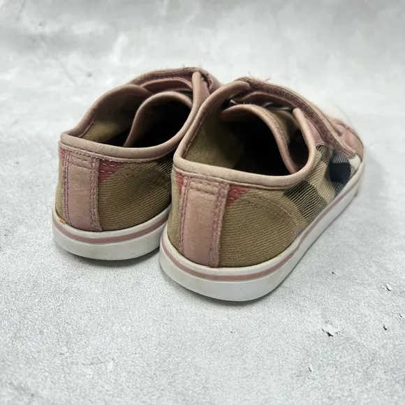 Burberry sz 27 Kid's Pink and Brown Trainers canvas sneakers