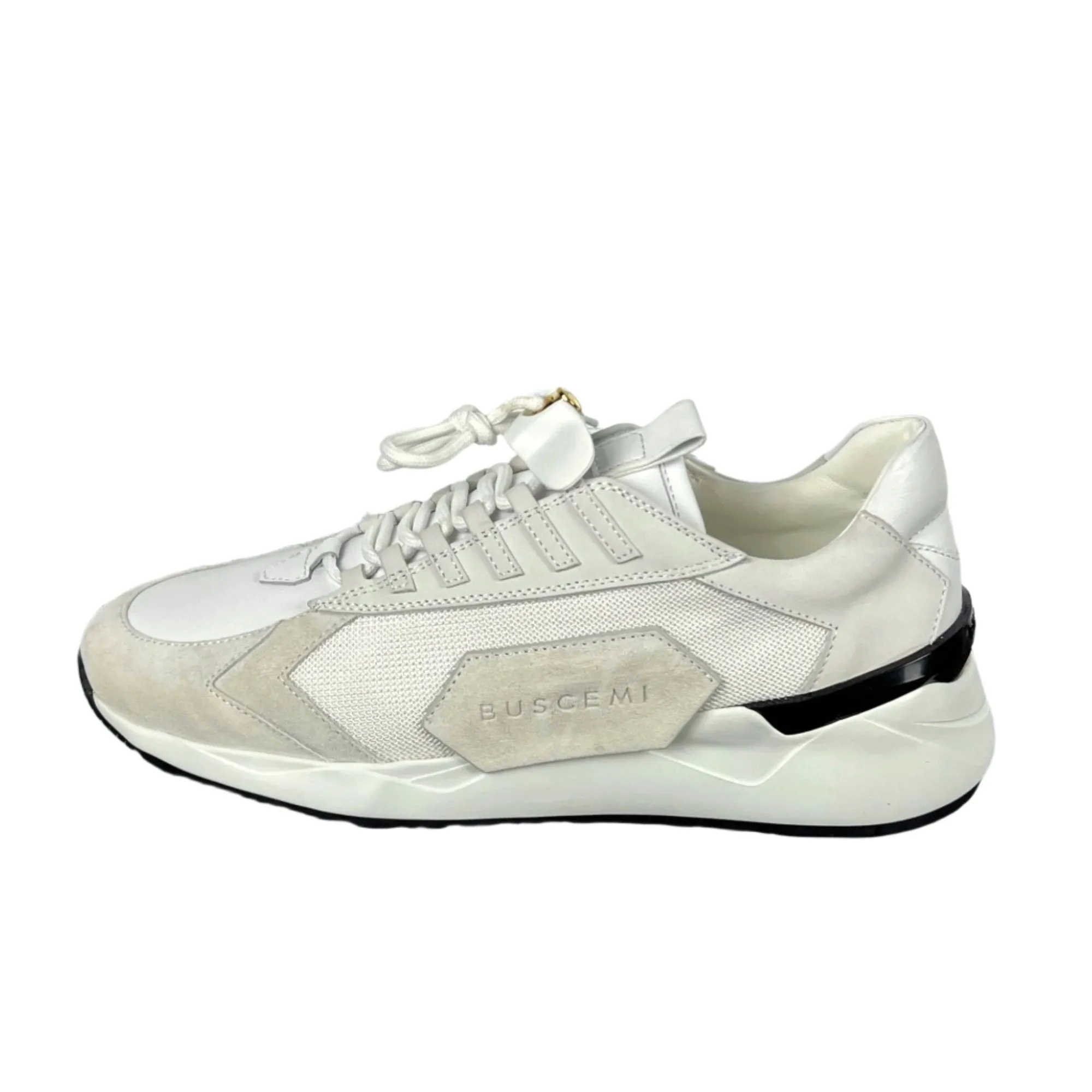Buscemi Men's Run 2 White Suede Sneakers SAMPLE