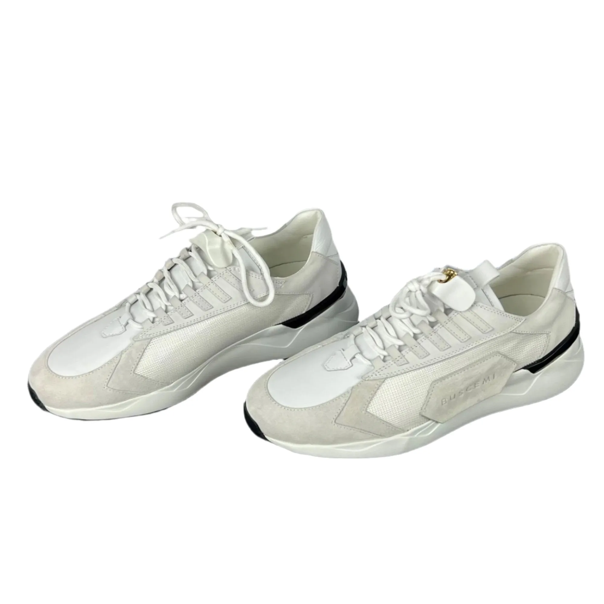 Buscemi Men's Run 2 White Suede Sneakers SAMPLE