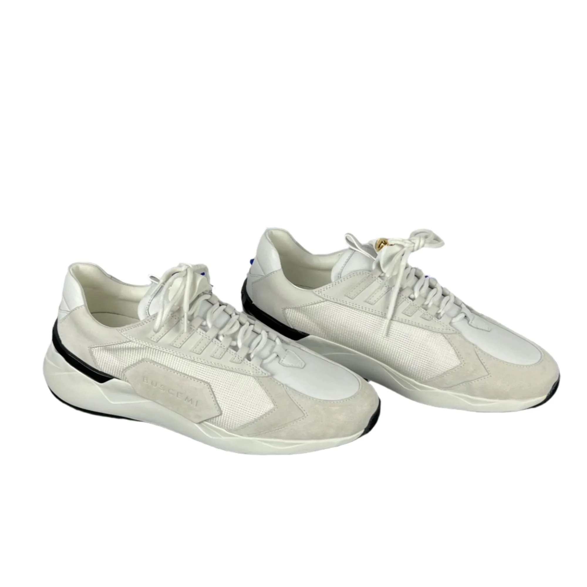 Buscemi Men's Run 2 White Suede Sneakers SAMPLE