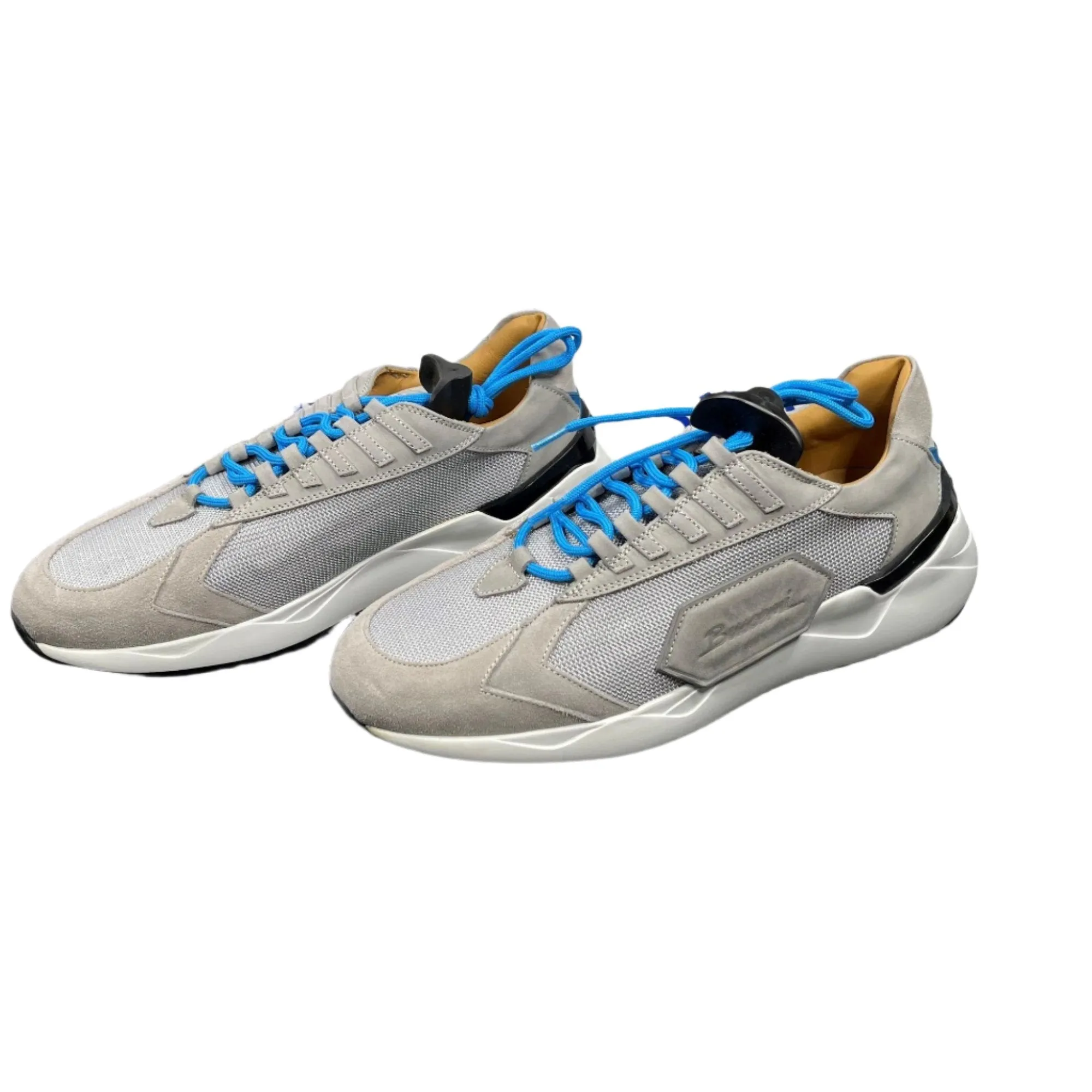 Buscemi Mens Run2 Grey Suede Sneakers