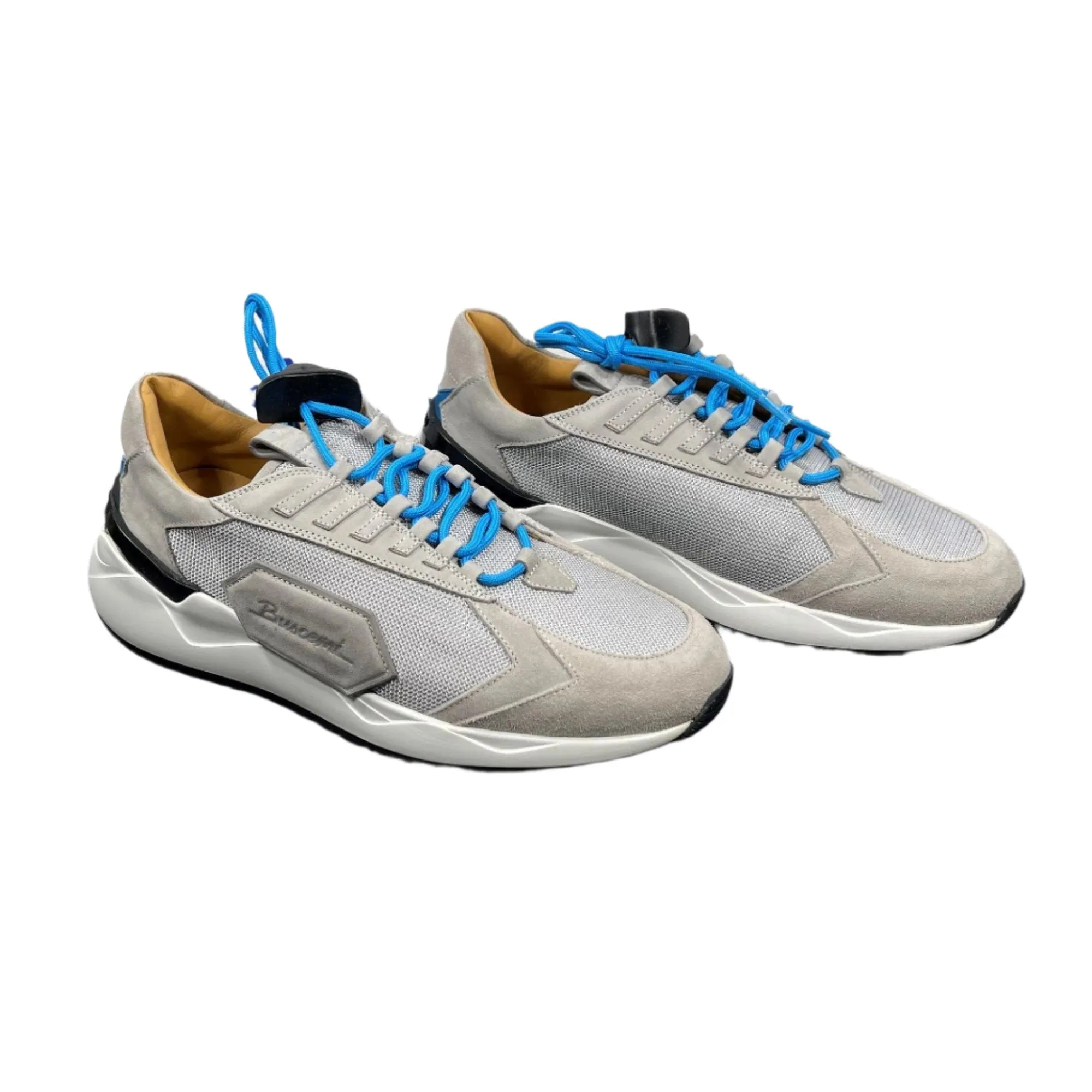 Buscemi Mens Run2 Grey Suede Sneakers