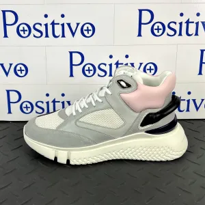 Buscemi Women's Veloce Mid Grey/Pink Leather Sneakers