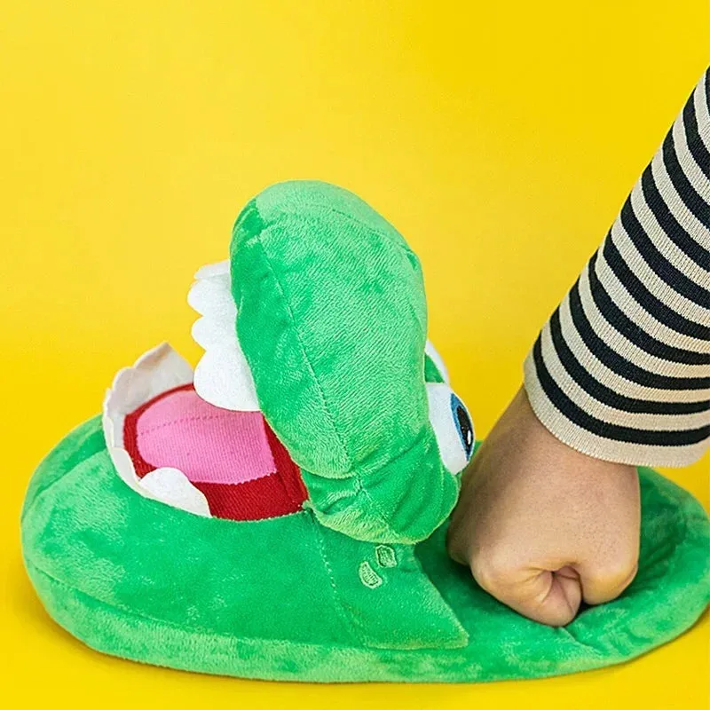 Cartoon Crocodile Cotton Slippers Moving Funny Walking with Open Mouth and Dancing Warm Comfortable Christmas Gift Kids Girl Boy