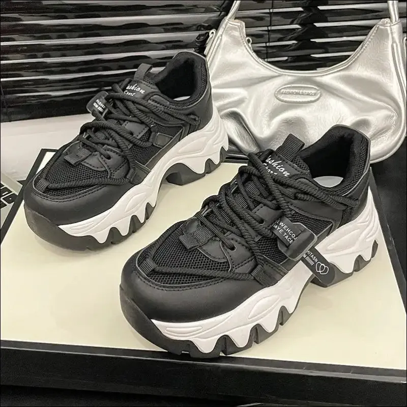 Chic Lace Up Round Toe Platform Athletic Shoes