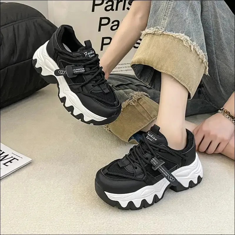 Chic Lace Up Round Toe Platform Athletic Shoes