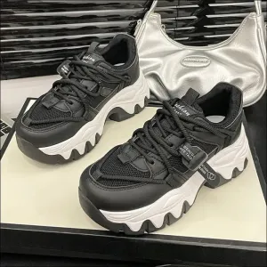 Chic Lace Up Round Toe Platform Athletic Shoes