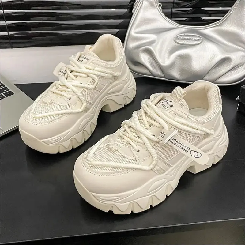 Chic Lace Up Round Toe Platform Athletic Shoes