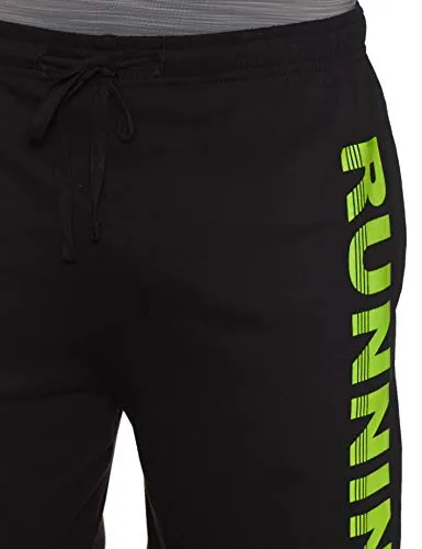 Chromozome Men's Track Pants (N-169 Running Shorts_Black_X-Large)