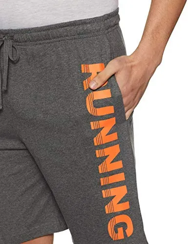 Chromozome Men's Track Pants (N-169 Running Shorts_Charcoal_L)